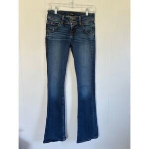 Hudson Beth Baby Bootcut Jeans Womens 26 Blue Denim Low Rise Flap Pocket Flare